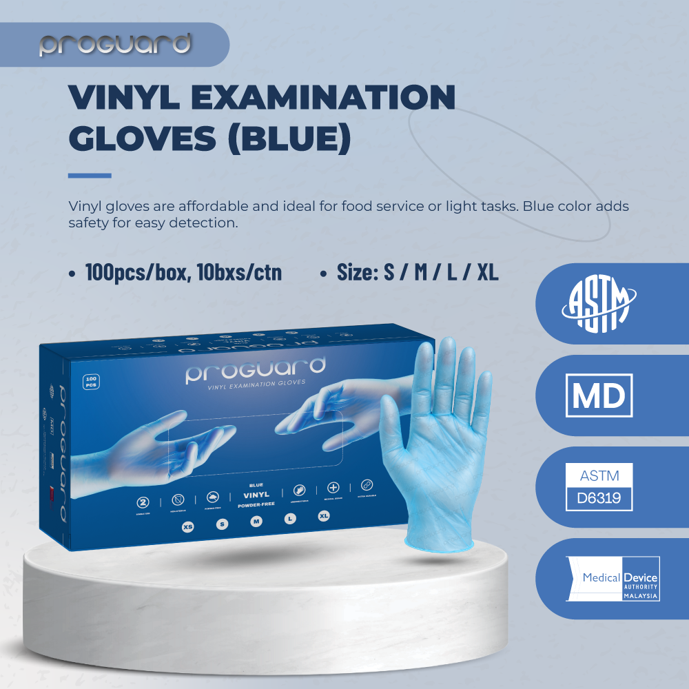 Proguard Vinyl Gloves (Blue - Powder free) - Image 2