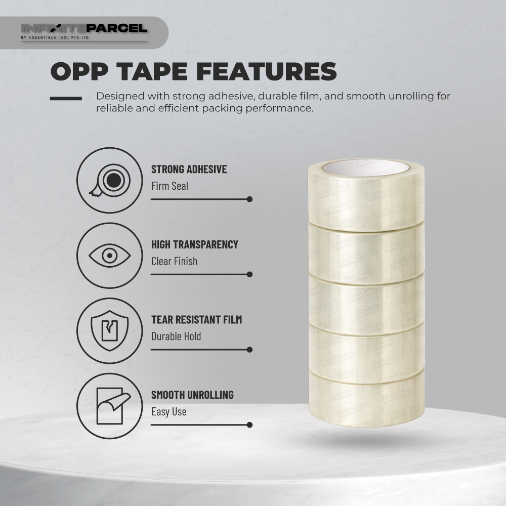 Trasparent Opp Tape - 48mm x 80m (90yd) - Image 3
